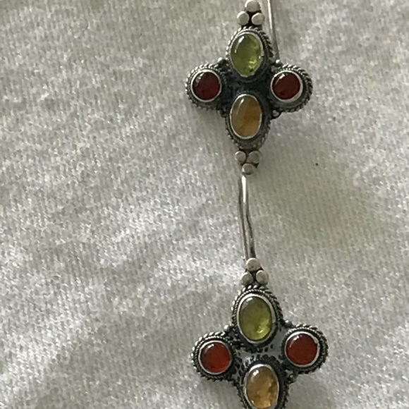 925 stamped earrings Peridot, Garnet & Citrine. 🤗Offers🍀welcome - Picture 5 of 6